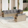 Juego de sofás de jardín con cojines beige 8 pzas ratán PE de , Conjuntos de jardín - Ref: Foro24-3226990, Precio: 556,59 €, ...