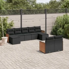 Set de sofás de jardín 8 piezas y cojines ratán sintético negro de , Conjuntos de jardín - Ref: Foro24-3228078, Precio: 544,1...