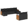 Set de sofás de jardín 8 piezas y cojines ratán sintético negro de , Conjuntos de jardín - Ref: Foro24-3228078, Precio: 526,3...