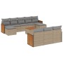 Set de sofás de jardín 11pzas con cojines ratán sintético beige de , Conjuntos de jardín - Ref: Foro24-3228103, Precio: 603,7...