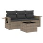 Set de sofás de jardín 4 pzas y cojines ratán sintético gris de , Conjuntos de jardín - Ref: Foro24-3252207, Precio: 268,56 €...