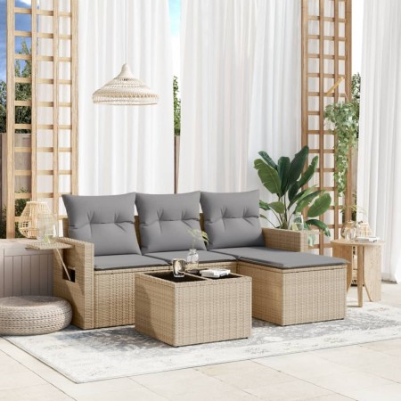 Juego de sofás jardín con cojines 4 pzas ratán sintético beige de , Conjuntos de jardín - Ref: Foro24-3252406, Precio: 298,46...
