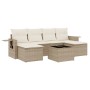 Set sofás de jardín 7 piezas y cojines ratán sintético beige de , Conjuntos de jardín - Ref: Foro24-3252865, Precio: 497,14 €...