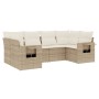 Juego de sofás jardín con cojines 6 pzas ratán sintético beige de , Conjuntos de jardín - Ref: Foro24-3252915, Precio: 486,23...