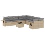 Set de sofás de jardín 11pzas con cojines ratán sintético beige de , Conjuntos de jardín - Ref: Foro24-3253056, Precio: 696,3...