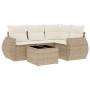 Juego de sofás jardín con cojines 5 pzas ratán sintético beige de , Conjuntos de jardín - Ref: Foro24-3221317, Precio: 380,48...