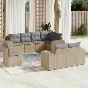 Juego de sofás de jardín con cojines beige 8 pzas ratán PE de , Conjuntos de jardín - Ref: Foro24-3222838, Precio: 573,38 €, ...