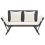 Banco de jardín con cojines ratán sintético negro 176 cm de vidaXL, Bancos de jardín - Ref: Foro24-46230, Precio: 193,90 €, D...