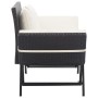 Banco de jardín con cojines ratán sintético negro 176 cm de vidaXL, Bancos de jardín - Ref: Foro24-46230, Precio: 193,90 €, D...