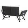 Banco de jardín con cojines ratán sintético negro 176 cm de vidaXL, Bancos de jardín - Ref: Foro24-46230, Precio: 193,90 €, D...
