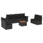 Set de sofás de jardín 8 piezas y cojines ratán sintético negro de , Sofás modulares de exterior - Ref: Foro24-3224522, Preci...