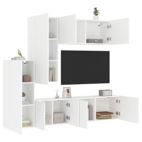 Muebles de TV de pared 5 piezas madera de ingeniería blanco en Muebles TV | Comprar online en Foru.es