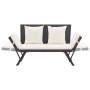 Banco de jardín con cojines ratán sintético negro 176 cm de vidaXL, Bancos de jardín - Ref: Foro24-46230, Precio: 193,90 €, D...