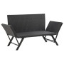 Banco de jardín con cojines ratán sintético negro 176 cm de vidaXL, Bancos de jardín - Ref: Foro24-46230, Precio: 193,90 €, D...