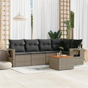 6-piece garden furniture set and gray synthetic rattan cushions by , Modular outdoor sofas - Ref: Foro24-3224555, Price: 361,...