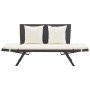 Banco de jardín con cojines ratán sintético negro 176 cm de vidaXL, Bancos de jardín - Ref: Foro24-46230, Precio: 193,90 €, D...