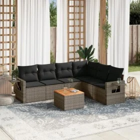 7-piece garden sofa set with gray PE rattan cushions by , Modular outdoor sofas - Ref: Foro24-3224583, Price: 415,96 €, Disco...
