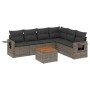 Set de sofás de jardín 7 piezas con cojines ratán PE gris de , Sofás modulares de exterior - Ref: Foro24-3224583, Precio: 415...