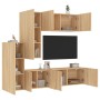 Muebles de TV de pared 5 pzas madera de ingeniería roble Sonoma en Muebles TV | Comprar online en Foru.es