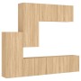 Muebles de TV de pared 5 pzas madera de ingeniería roble Sonoma en Muebles TV | Comprar online en Foru.es