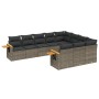 Set de sofás de jardín 10 pzas con cojines ratán sintético gris de , Conjuntos de jardín - Ref: Foro24-3227180, Precio: 603,3...