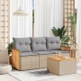 Juego de sofás jardín con cojines 4 pzas ratán sintético beige de , Conjuntos de jardín - Ref: Foro24-3227445, Precio: 236,83...
