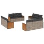 Set de sofás de jardín 12 pzas con cojines ratán sintético gris de , Conjuntos de jardín - Ref: Foro24-3227516, Precio: 841,6...