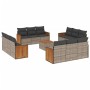 Set sofás de jardín con cojines 13 piezas ratán sintético gris de , Conjuntos de jardín - Ref: Foro24-3227523, Precio: 880,99...