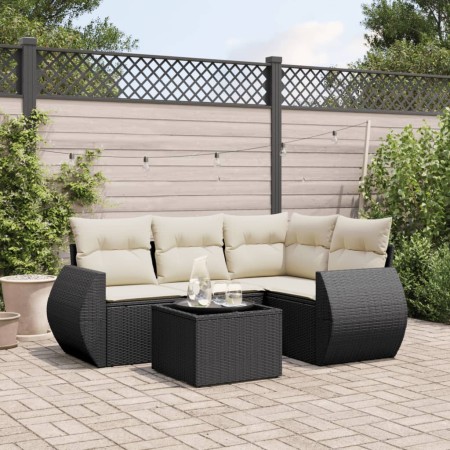 Set de muebles de jardín 5 pzas y cojines ratán sintético negro de , Conjuntos de jardín - Ref: Foro24-3221315, Precio: 325,7...