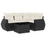 Set de muebles de jardín 5 pzas y cojines ratán sintético negro de , Conjuntos de jardín - Ref: Foro24-3221315, Precio: 325,7...