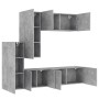 Muebles de TV de pared 5 pzas madera ingeniería gris hormigón en Muebles TV | Comprar online en Foru.es