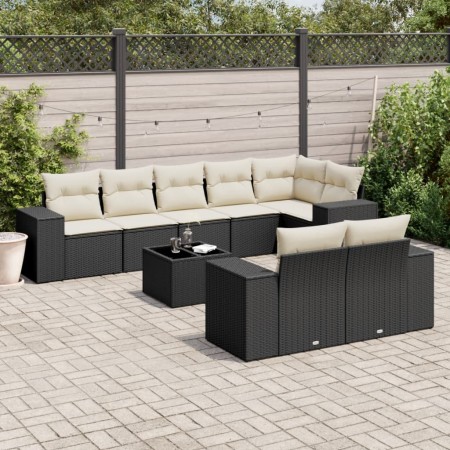 Set de sofás de jardín 8 piezas y cojines ratán sintético negro de , Conjuntos de jardín - Ref: Foro24-3222825, Precio: 545,3...