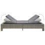 Tumbona para 2 personas con cojín ratán sintético gris de vidaXL, Camas para exteriores - Ref: Foro24-46240, Precio: 294,84 €...
