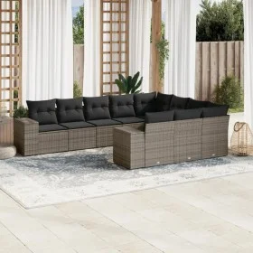 Set de sofás de jardín 10 pzas con cojines ratán sintético gris de , Conjuntos de jardín - Ref: Foro24-3223089, Precio: 612,6...