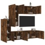 Muebles de TV de pared 5 pzas madera ingeniería roble ahumado en Muebles TV | Comprar online en Foru.es