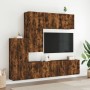 Muebles de TV de pared 5 pzas madera ingeniería roble ahumado en Muebles TV | Comprar online en Foru.es