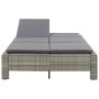 Tumbona para 2 personas con cojín ratán sintético gris de vidaXL, Camas para exteriores - Ref: Foro24-46240, Precio: 294,84 €...