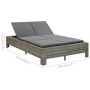 Tumbona para 2 personas con cojín ratán sintético gris de vidaXL, Camas para exteriores - Ref: Foro24-46240, Precio: 294,84 €...
