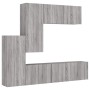 Muebles de TV de pared 5 pzas madera de ingeniería gris Sonoma en Muebles TV | Comprar online en Foru.es