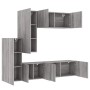Muebles de TV de pared 5 pzas madera de ingeniería gris Sonoma en Muebles TV | Comprar online en Foru.es