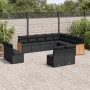 Set de sofás de jardín y cojines 12 pzas ratán sintético negro de , Conjuntos de jardín - Ref: Foro24-3228148, Precio: 720,80...