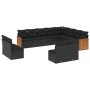Set de sofás de jardín y cojines 12 pzas ratán sintético negro de , Conjuntos de jardín - Ref: Foro24-3228148, Precio: 720,80...