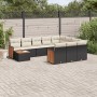 Set de sofás de jardín 11 pzas y cojines ratán sintético negro de , Conjuntos de jardín - Ref: Foro24-3228044, Precio: 596,94...
