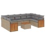 Juego de sofás jardín con cojines beige 10 pzas ratán sintético de , Conjuntos de jardín - Ref: Foro24-3227963, Precio: 575,7...