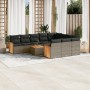 Set de sofás de jardín 11 pzas y cojines ratán sintético gris de , Conjuntos de jardín - Ref: Foro24-3228027, Precio: 634,68 ...