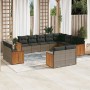 Set de sofás de jardín 12 pzas con cojines ratán sintético gris de , Conjuntos de jardín - Ref: Foro24-3228195, Precio: 826,5...