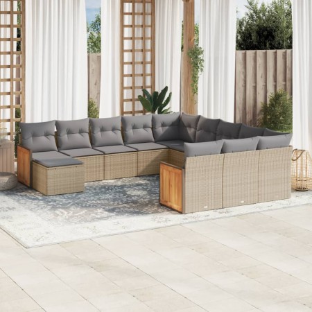 Set de sofás de jardín 12 pzas y cojines ratán sintético marrón de , Conjuntos de jardín - Ref: Foro24-3228264, Precio: 716,5...