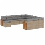 Set de sofás de jardín 12 pzas y cojines ratán sintético marrón de , Conjuntos de jardín - Ref: Foro24-3228264, Precio: 716,5...