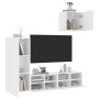 Muebles de TV de pared 4 piezas madera de ingeniería blanco en Muebles TV | Comprar online en Foru.es