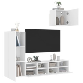 Muebles de TV de pared 4 piezas madera de ingeniería blanco en Muebles TV | Comprar online en Foru.es